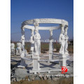 hand carved marble pavilion with lady column